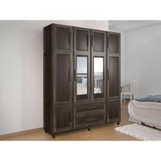 Imagem de Guarda-roupa Casal com Espelho 10 Portas 2 Gavetas Maceió Imbuia Marroml