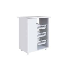 Imagem de Balcão Fruteira Cozinha Luci C/ 1 Porta E 3 Cestos Branco - Genialflex