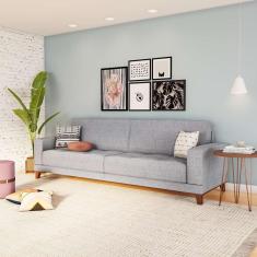 Imagem de Sofá Dublin 4 Lugares Linho Cinza 280 cm