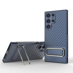 Imagem de Estojo com suporte magnético para Samsung Galaxy S23 Ultra S23 Plus S23 A14 5G A13 Lente à prova de choque Protetor de câmera Wave Phone Cover, Azul, Para Samsung S23 Plus