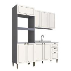 Imagem de Cozinha Completa Compacta Modulada Édez Due, 3 Peças, Branco Nevada E
