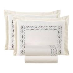 Imagem de Jogo Lençol Algodão Sofy King Bordado 4 pçs Palha