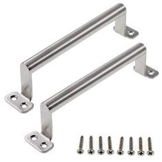 Imagem de Ulifestar Puxadores de porta deslizantes de aço inoxidável resistentes, puxadores de porta de celeiro, puxadores de barra, puxador para celeiro, armário, banheiro, gaveta de cômoda, cozinha, pacote