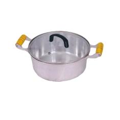 Imagem de Caçarola Alumínio Fundido Alça Madeira Tampa De Vidro 40Cm