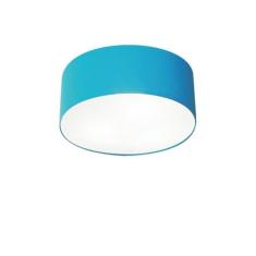 Imagem de Plafon Cilíndrico Md-3010 Cúpula Em Tecido 30X12cm Azul Turquesa - Bivolt