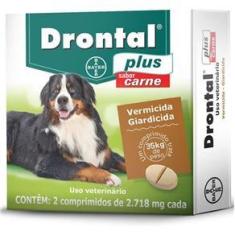 Imagem de Vermífugo Drontal Bayer Plus Cães 35kg Carne 2 Comprimidos