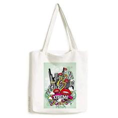 Imagem de Graffiti Street Culture bolsa de lona estéreo com boca colorida, bolsa de compras, bolsa casual