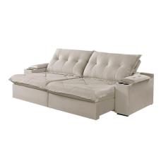 Imagem de Sofá 2 Lugares Retrátil Martins M-163 Com Acessórios Veludo Creme