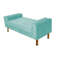 Imagem de Recamier Félix Casal 140cm Suede Azul Tiffany - Doce Sonho Móveis