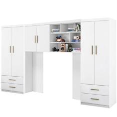Imagem de Quarto Modulado Juvenil Guarda Roupa E Armario Aereo Com Nicho - Phoen