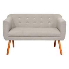 Imagem de Namoradeira 02 Lugares Julia Linho Fino Bege A27 Com Strass Pés Palito