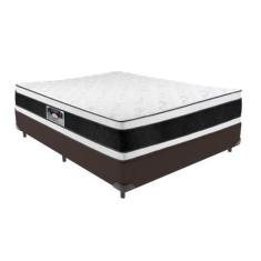 Imagem de Cama Box Marrom e Colchão Black & White Air Double Face Espuma D33 Cas