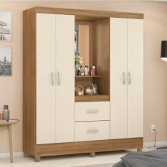 Imagem de Guarda-Roupa Capelinha Lord 4 Portas Amêndola/Off-White - Demóbile - D