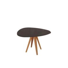 Imagem de Mesa p/ Cozinha Duna Madeira Maciça c/ Tampo Madeirado c/ Vidro 135x105cm Carvalho/Preto fosco/Vidro preto - Kappesberg