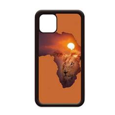 Imagem de Mapa do nome do continente africano da pradaria de leão para iPhone 12 Pro Max Capa para Apple Mini Mobile Case