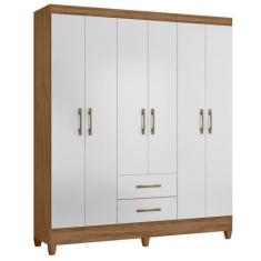 Imagem de Guarda Roupa Panamá 153cm 6 Portas Naturale Branco Moval