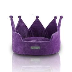 Imagem de NANDOG Cama redonda aconchegante para cães e gatos da Pet Gear Crown Cama lavável para animais de estimação para raças pequenas - Cama macia cabe em caixa ou canil - feita de material de micropelúcia