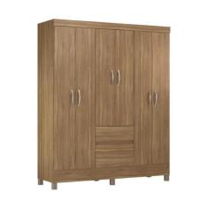 Imagem de Guarda-roupas Solteiro 6 Portas 2 Gavetas Multimóveis Cr35193 Amêndola