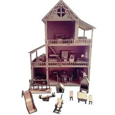 Imagem de Casa Casinha para Boneca Polly Lol - 60 cm - Com Móveis - Kits e Gifts