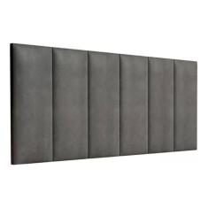 Imagem de Cabeceira 1,40m Cama Casal Estofada Quarto Cinza Decoração