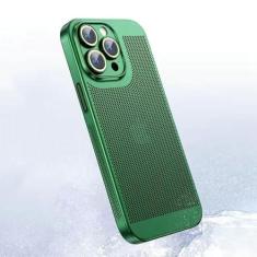 Imagem de Capa de telefone com dissipação de calor revestida para iPhone 14 15 13 12 11 Pro Max 13 12 Mini X XS XR 7 8 Plus Capa dura de resfriamento respirável, verde, para iPhone XR