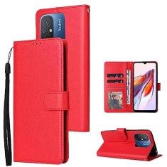 Imagem de DYETEE Capa compatível com Xiaomi Redmi 12C Capa carteira com porta-cartões, capa carteira de couro PU premium [alça de pulso] Capa de proteção antichoque à prova de choque forrada em TPU (Cor: