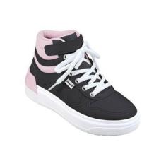Imagem de Tênis Cano Médio Pampili XP 24 Preto/Rosa Suspiro 736.013-Feminino