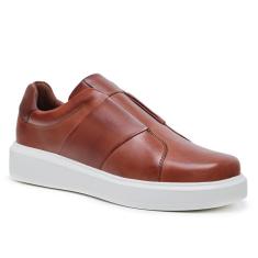 Imagem de Tênis Slip On Masculino Malbork em Couro Marrom e Sola Borracha 5504-Masculino