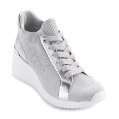 Imagem de DKNY Tênis feminino Kasia com cadarço, Cinza/prata, 38