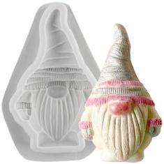 Imagem de QDMOLDS Moldes de fondant de gnomo de Natal boneca anã chocolate molde de silicone para decoração de bolo de Natal enfeite de cupcake doce polímero argila pasta de goma