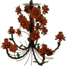 Imagem de Lustre Artesanal Direto da Fábrica com Flores de Ferro para Varanda e Cozinha