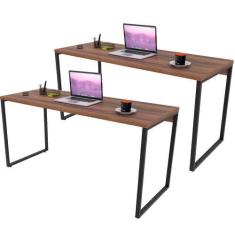 Imagem de Kit 02 Mesas Para Escritório Home Office Estilo Industrial Form 150 Cm