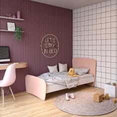 Imagem de Cama Infantil Solteiro em mdf e Madeira Arco-Íris Rosa - Straub Web