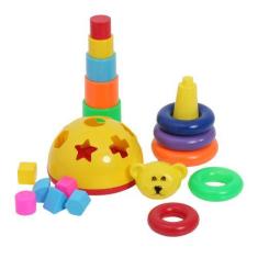 Imagem de Kit Brinquedo Infantil Educativo Bebê Formas Geométricas - Pica Pau