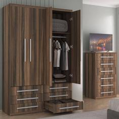 Imagem de Guarda-Roupa 4 Portas 6 Gavetas Modular 1304 Ilan San Remo