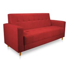 Imagem de Sofá 03 Lugares 180cm Atenas Suede Pés Castanho - Pallazio