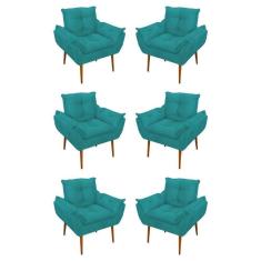 Imagem de Kit 06 Sofás 1 Lugar De Luxo Opala Suede Marsala