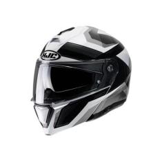 Imagem de Capacete Hjc I90 Lark Preto Branco E Cinza E Preto 59 F016