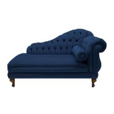 Imagem de Recamier Decorativo Larissa 160 Cm Esquerdo De Quem Senta Corano Azul