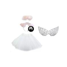Imagem de Fantasia Infantil De Anjo Com Asa Prata Carnaval Festas