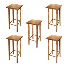 Imagem de KIT 5 BANQUETAS BISTRO INDUSTRIAL COLORS FERRO E MADEIRA MACIÇA - COBRE