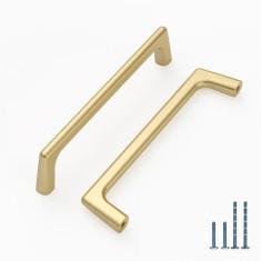Imagem de 9BUILD Pacote com 10 puxadores de armário de 12 cm puxadores dourados puxadores de armário de cozinha ferragens de armário de cozinha puxadores de cozinha para armários puxadores dourados para