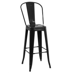 Imagem de Banqueta Com Encosto Alto 76 Cm Preto Preto