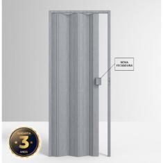Imagem de Porta Sanfonada de PVC 210x97cm Permatti Cinza Marmorizado