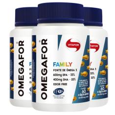 Imagem de Kit 3 Ômegafor Family Ômega 3 Vitafor 120 Cápsulas