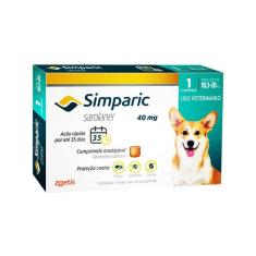 Imagem de Antipulgas Zoetis Simparic 40 mg para Cães 10,1 a 20 Kg - 1 Comprimido