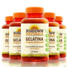 Imagem de Kit 5 Colágeno Gelatina 4g Sundown 100 cápsulas