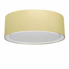 Imagem de Plafon Duplo Cilíndrico Md-3037 Cúpula em Tecido 60x25cm Algodão Crú - Bivolt