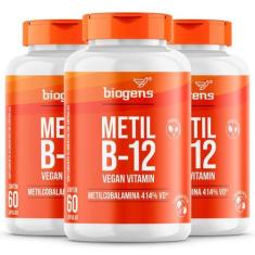 Imagem de Biogens Kit 3X Metil B12 Vegana, Vitamina Metilcobalamina 60Caps