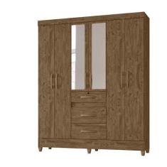 Imagem de Guarda Roupa 6 Portas Com Espelho Itatiba Castanho Wood 868331 Moval